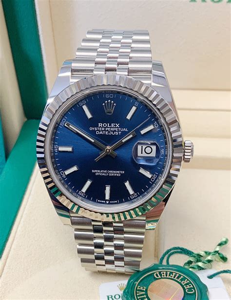 rolex datejust 41 blu 2017|2021 rolex datejust 41 mm.